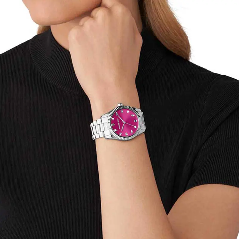 Michael Kors Lexington Pink Dial Casual Ladies Watch- MK7443